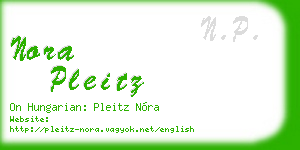 nora pleitz business card